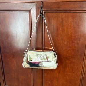 Metallic Silver Women's Shoulder Bag